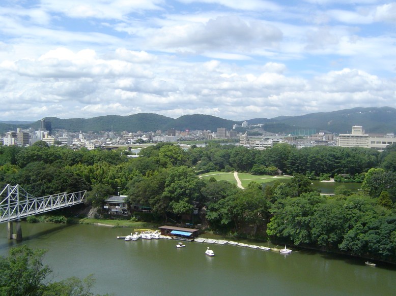 Okayama City as seen from Okayama Castle