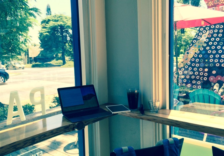 Window-counter seating at Pachamama Coffee Cooperative.